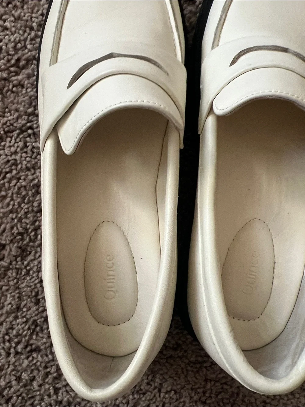 Quince Cream Italian Leather Lug Sole Loafer